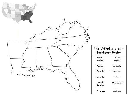 Southeast Region Map, State Capitals Quiz, 13 Colonies Map, Map Quiz, Us Geography, Midwest Region, Geography Worksheets, Southwest Region, Southeast Region