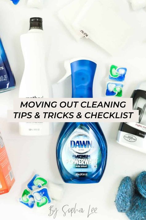 Move Out Cleaning Checklist Houses, Move Out Cleaning Checklist, Tips For Moving Out, Clean Organized House, Moving House Tips, Moving Hacks Packing, Deep Cleaning Checklist, Deep Cleaning House, Sophia Lee