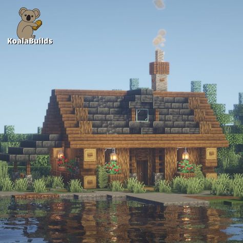 Minecraft Oak House Simple, Simple Minecraft Starter Houses, Small Starter House Minecraft, Small Minecraft Houses Simple, Basic Minecraft Houses, Minecraft Tiny House Ideas, Simple Cute Minecraft Houses, Minecraft House Simple, Minecraft Small Houses