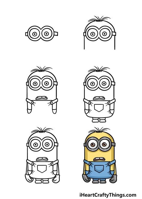 Minion Wall Painting, Draw A Minion, Minion Sketch, Minions Clips, Minion Tattoo, Minion T Shirt, Minion Painting, Minion Drawing, Disney Drawing Tutorial