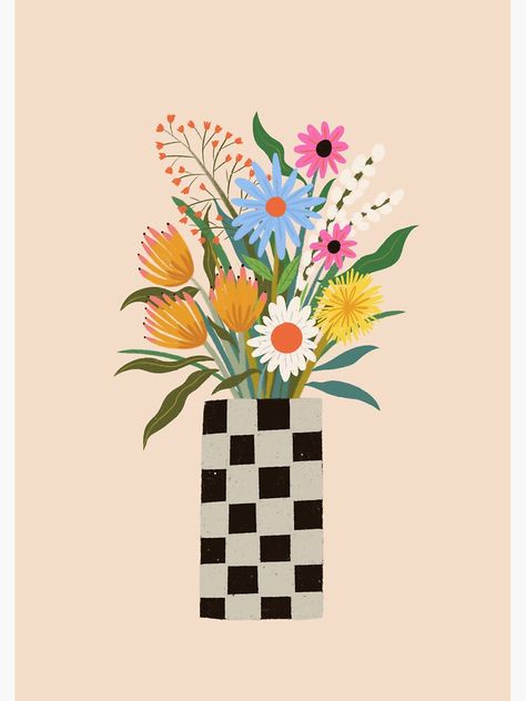 Posca Floral Art, Colourful Widgets, Checkered Vase, Black And White Rainbow, Ipad Pics, Tulip Illustration, Strawberry Cereal, Window Sketch, Natural Illustration