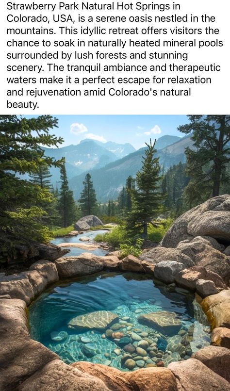 Hot Springs In Colorado, Hot Springs Colorado, Natural Hot Springs, Top Places To Travel, Odd Things, Adventure Travel Explore, Fun Places To Go, Colorado Usa, Colorado Travel