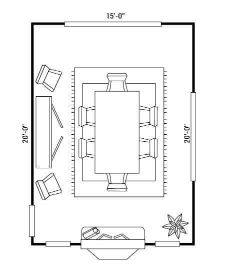 Dining Room Plan Layout, Dining Table Layout, Dining Room Design Layout, Dining Room Rug Size, Dinning Room Furniture, Dining Room Layout, Budget Interior Design, Area Room Rugs, Dining Table Dimensions