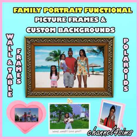 Sims Family Portrait, Sims 4 Family Portrait Mod, Family Photos Sims 4, Sims 4 Functional Picture Frame, Sims 4 Family Photo Mod, Sims 4 Picture Frame Cc, Sims 4 Functional Photo Frame, Sims 4 Family Pictures, Sims 4 Cc Family Pictures