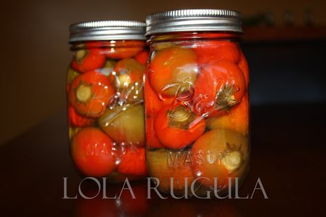 Hot Cherry Peppers Stuffed with Prosciutto and Provolone – Lola Rugula Cherry Pepper Canning Recipe, Pickled Hot Cherry Peppers Recipe, Pickled Cherry Peppers Recipe, Pickling Hot Peppers Recipe, Cherry Pepper Recipes, Cherry Bomb Pepper, Pickled Hot Peppers, Hot Pepper Recipes, Cherry Peppers