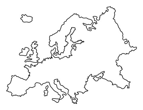 Europe pattern. Use the printable outline for crafts, creating stencils, scrapbooking, and more. Free PDF template to download and print at http://patternuniverse.com/download/europe-pattern/ Europe Map Outline, Europe Continent Map, Europe Map Printable, Coloring Crafts, Montessori Geography, Geography For Kids, Godly Play, Europe Continent, Map Outline