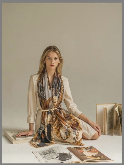 Sabina Savage Scarf, Scarves Styling, Sabina Savage, Elegance Dress, Summer Elegance, Instagram Add, Silk Scarf Style, Ways To Wear A Scarf, Elegant Scarves