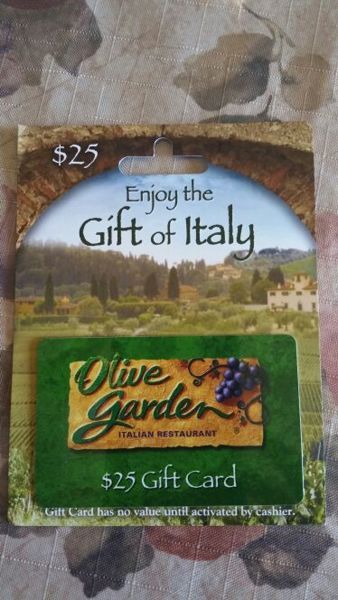 $25 gift card OLIVE GARDEN Olive Garden Gift Card, Olive Garden Chicken Gnocchi, Restaurant Card, Wine Country Gift Baskets, Restaurant Gift Cards, Italy Gift, Grand Forks, Google Play Gift Card, Walmart Gift Cards