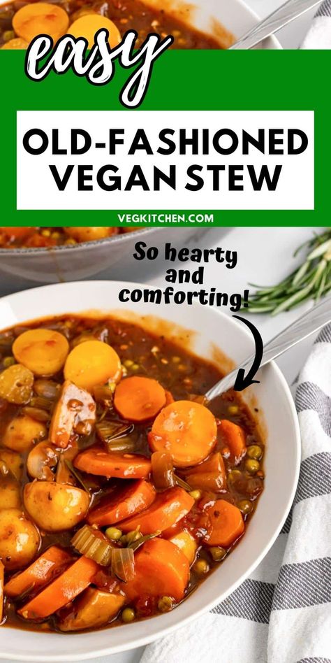 Vegan Stew Recipes, Vegetarian Stew, Simple Family Meals, Vegan Stew, Vegan Entree, Vegan Soup Recipes, Vegan Main Dishes, Tasty Vegetarian Recipes, Vegan Soups