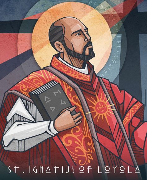 St Ignatius Of Loyola Drawing, St Ignatius Of Loyola Art, Saint Ignatius Of Loyola, Saint Ignatius, Ignatius Of Loyola, Ignatius Of Antioch, St Ignatius Of Loyola, Catholic Symbols, Church Media Design