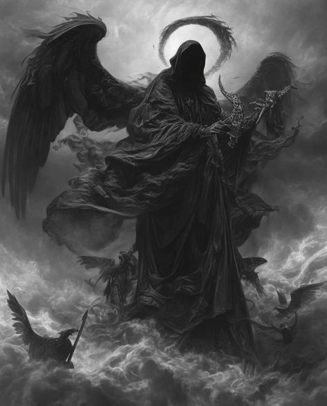 Demon Wings Aesthetic, Eerie Landscape, Gothic Monster, Gothic Angel, Grim Reaper Art, Angel Artwork, Angel Drawing, Moonlit Night, A Haunted House