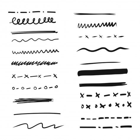 Set of hand drawn lines and dividers Free Vector Arrow Doodle, Travel Doodles, Speech Balloon, Scrapbooking Vintage, Hand Drawn Arrows, Line Doodles, Hand Lines, Line Vector, Doodle Images