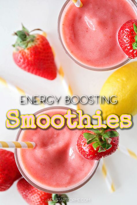 Blended Smoothies Recipes, Energy Breakfast Smoothie, Energy Boost Smoothie Recipes, Healthy Smoothie King Smoothies, Energizing Smoothies Mornings, Smoothie For Energy Boost, Healthy Energy Smoothie Recipes, High Energy Breakfast, Healthy Energy Smoothies