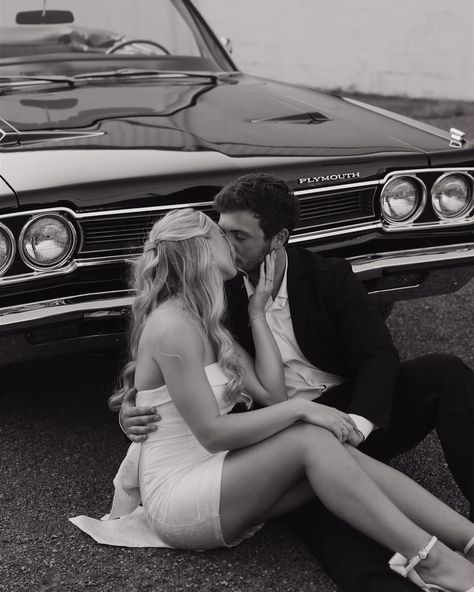 POV: you ask for old money themed engagement photos ft an old car Race Car Engagement Photos, Old Money Engagement Photos, Vintage Car Engagement Photos, Car Engagement Photos, Themed Engagement Photos, December Pictures, Car Wedding, Car Photoshoot, Pit Crew