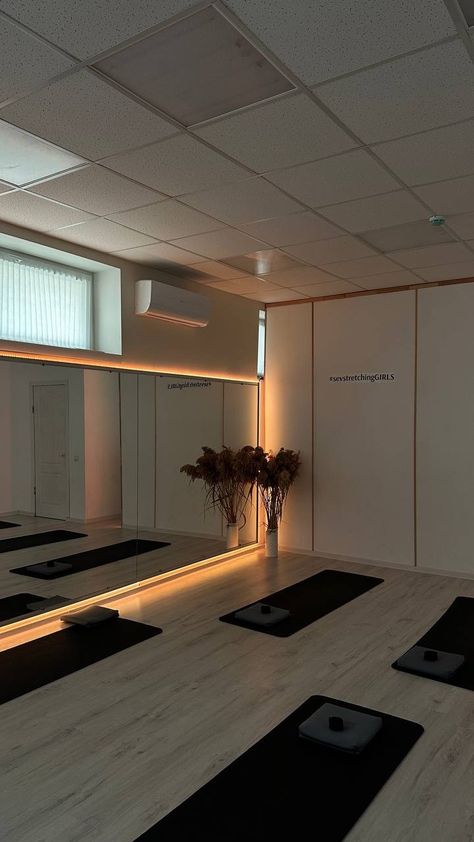 Dream Dance Studio, Spin Studio Aesthetic, Pole Dance Studio Design, Pole Studio Design, At Home Dance Studio, Aesthetic Dance Studio, Dance Studio Design Interiors, Dance Studio Ideas, Dance Studio Aesthetic