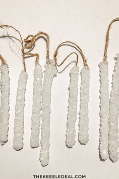 Icicle Christmas Decorations, Icicle Ornaments Diy, Crystals Ornaments, Crystal Ornaments Diy, Borax Crafts, Borax Crystal Ornaments, Borax Crystals Diy, Diy Icicle Ornaments, Diy Winter Wonderland Decorations