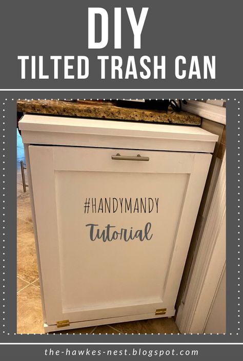 Diy Trashcan Holder, Diy Trash And Recycling Cabinet, Tilt Out Trash Can Diy How To Build, Garbage And Recycling Cabinet, Farmhouse Trash Can Ideas Kitchen, Trashcan Cabinet Kitchen, Vanity Trash Can Ideas, How To Make A Trash Can Cabinet, Diy Trash Bin Indoor