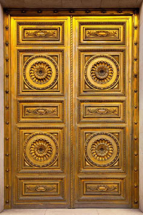 Golden Antique Door royalty free stock image Royal Doors, Gold Vault, Door Texture, Golden Door, Vault Doors, Door Images, Gold Door, Solar System Planets, Design Sketchbook