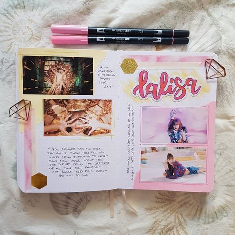 Lisa Journal Ideas, Lalisa Lyrics, Lisa Journal, Blackpink Scrapbook, Blackpink Journal, Kpop Journaling, Bts Journal, Scrap Journal, Pink Journal