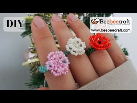 (271) Rose Flower Ring/Beaded rose /how to make beaded ring/jewelry making Beebeecraft.com - YouTube Crochet Ring Patterns, Rose Flower Ring, Beaded Rose, Diy Beaded Rings, Crochet Jewelry Patterns, Bead Sewing, Beaded Ring, Bead Charms Diy, Diy Bracelets Patterns