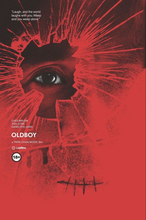 Oldboy (2003) | Poster art by Adam Juresko Oldboy Movie Poster, Oldboy Movie, Cool Poster Designs, Photoshop Tutorial Photo Editing, Film Poster Design, Horror Posters, Graphic Poster Art, Movie Posters Design, Islamic Artwork