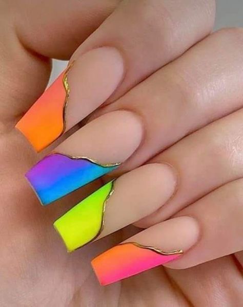 Gemini Nails, Ombre Nail Design, Pride Nails, Ballet Nails, White And Silver Nails, White Glitter Nails, Colorful Nail, Homecoming Nails Acrylic, Ombre Nail Designs