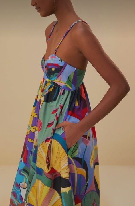 Tropical Adventure, Tropical Dress, Resort Dresses, Farm Rio, Sleeveless Maxi Dress, Floral Maxi Dress, Beach Day, Sweetheart Neckline, Fashion Prints