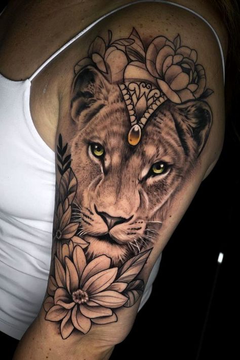 Lioness Tattoo For Women, Mandala Lion Tattoo, Female Lion Tattoo, Crown Tattoos For Women, Salvation Tattoo, Lioness Tattoo, Female Lion, Lion Head Tattoos, Queen Tattoo