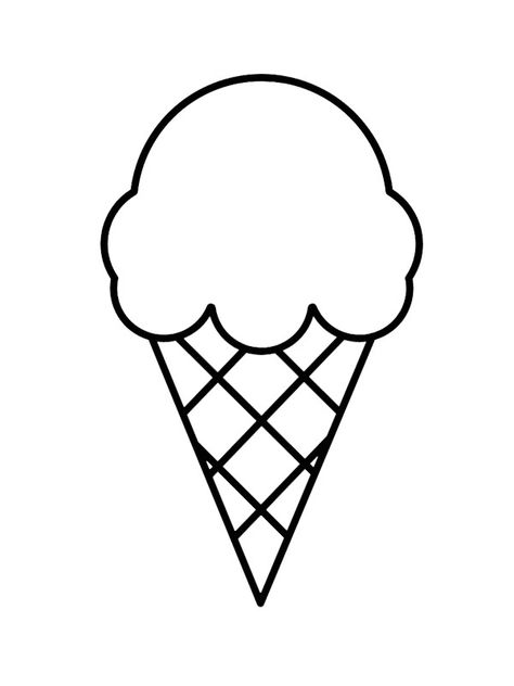 Simple ice cream Colouring page Simple Ice Cream Drawing, Ice Cream Cone Coloring Page, Coloring Ice Cream, Colouring Pages For Kids Easy, Ice Cream Drawing Easy, Simple Colouring Pages, Ice Cream Outline, Ice Cream Colour, Ice Cream Drawing