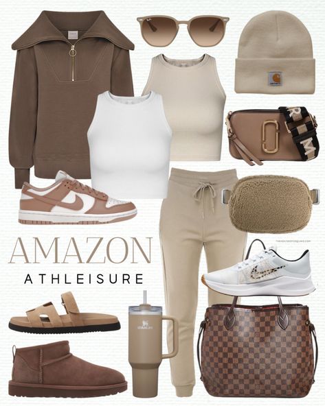 Athleisure Outfits 2024, Amazon Athleisure Outfits, Neutral Sneakers Outfits, Athleisure 2024, 2024 Athleisure, Autumn Athleisure, Amazon Athleisure, Dressing Hacks, Athleisure Outfits For Work