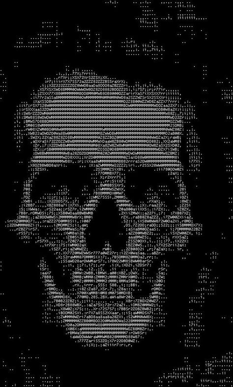 Skull ASCII ART ;) Skulls And Bones, Ascii Art, 8bit Art, Skeleton Art, Skull Wallpaper, Cool Wallpapers Art, A Skull, Scary Art, Skull And Bones