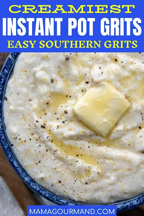 Instant Pot Grits, Grits Breakfast, Quick Grits, Instant Grits, Stone Ground Grits, How To Cook Grits, Creamy Grits, Grits Recipe, No Hands