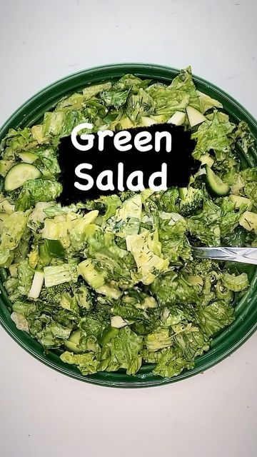 Easy Salad Recipes on Instagram: "Green salad. Not a lot of color but it’s packed with flavor. 🥗🥒🫑🥬🥑🍏🥦 Salad: Lettuce Bell pepper Cucumber Celery Broccoli Apple Avocado Fresh herbs (green onion, cilantro, dill) Dressing: Trader Joe’s cilantro dressing #salad #saladideas #saladrecipe #saladlover #greensalad #greensalad🥗 #saladoftheday #saladofinstagram #healthy #healthylifestyle #healthyrecipes #healthysalad #healthyfood #nutriciousfood" Dressing Salad, Celery Salad, Salad Lettuce, Avocado Bowl, Salad Inspiration, Dill Dressing, Cilantro Dressing, Cucumber Avocado, Quick Healthy Meals