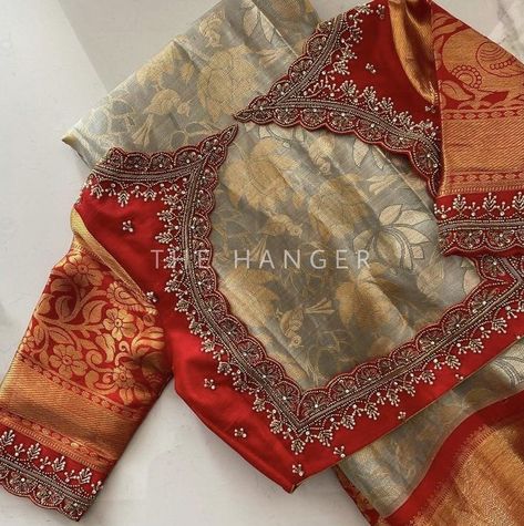 Threadwork Blouse Designs, Blouses Work, Wedding Edit, Blouse Works, Latest Bridal Blouse Designs, Pattu Saree Blouse Designs, New Saree Blouse Designs, Wedding Saree Blouse Designs, Traditional Blouse Designs