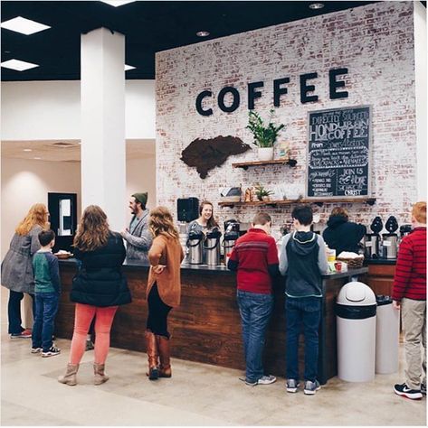 Church Coffee Bar Ideas Design, Church Cafe Ideas, Church Coffee Station, Church Coffee Bar Ideas, Church Foyer Ideas Lobbies, Coffee Bar Interior Design, Modern Church Interior, Church Cafe Design, Church Coffee Shop