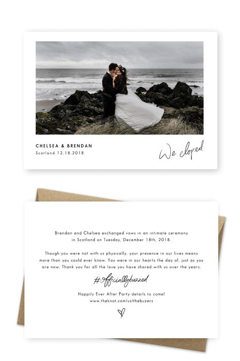 Elopement Announcement Wording Cute Ideas | Elopement Wording Ideas | Wedding Announcement Examples | Epic Love Story Photography | For the Love of Stationery Elopement Announcement Message, Elopement Announcement Wording, Elopement Announcement Cards, Wedding Announcement Ideas, Engagement Announcement Cards, Love Story Photography, Simple Elopement, Wording Ideas, Riverside Wedding