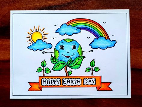 Video Tutorial uploaded on Amrita's_Artwork_333. Subscribe for more creative Videos and Tutorials Mother Earth Drawing Easy, Save Mother Earth Drawing, Earth Day Drawing Competition, Earth Drawing Easy, Mother Earth Drawing, Earth Day Poster, Future Drawing, Earth Drawing, Earth Day Drawing