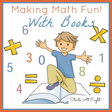 Making Math Fun With Books - A list of books from preschool to high school to make learning math fun! Homeschool Math Games, Math For Middle School, Homeschool Math Curriculum, Math Design, Math Instruction, Math Time, Math Printables, Homeschool Kindergarten, Homeschool Math