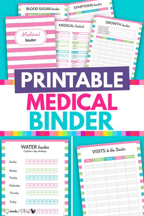 Medical Binder Printables - Sarah Titus | From Homeless to 8-Figures Medical Printables, Medical Binder Printables, Family Health History, Blood Sugar Tracker, Sarah Titus, Medical Binder, Emergency Binder, Personalized Workout Plan, Symptom Tracker