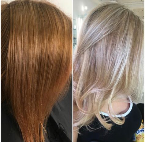 Makeover: Box Dyed and Brassy To Bright Blonde - Color - Modern Salon Hair Dye On Brown Hair, Dye On Brown Hair, Blonde Box Dye, Boxed Hair Color, Hair Dye Tutorial, Ash Blonde Hair Dye, Box Hair Dye, Brassy Hair, Box Dye