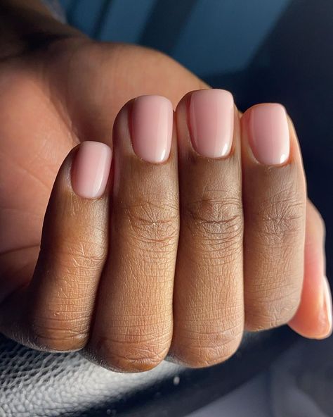 Nail Colour That Goes With Everything, Natural Colour Biab Nails, Biab Nails Dark Skin, Biab Nails One Colour, First Biab Nails, Biab Nail Colours, Nude Biab Nails, Natural Colour Nails, Natural Biab Nails