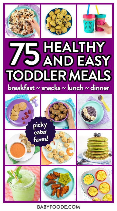 12 images of toddler meals - soup, muffins, smoothies, potato wedges, protein ball, and pancakes are featured here Healthy Lunch Toddler, Toddler Meals 3 Year, Nutritious Toddler Meals, Healthy Toddler Friendly Meals, Gluten Free Toddler Meals, Picky Eater Toddler Meals, Meals For Toddlers Picky Eaters, Healthy Toddler Meals For Picky Eaters, Easy Healthy Toddler Meals