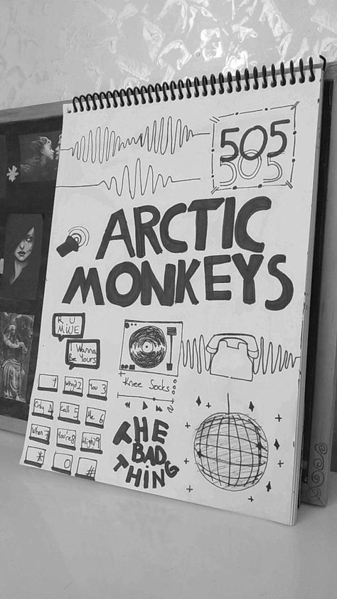 Arctic Monkeys Aesthetic Drawing, Artic Monkeys Drawings, Arctic Monkeys Painting Ideas, Arctic Monkeys Drawing Easy, Arctic Monkeys Doodles, Arctic Monkeys Sketch, Arctic Monkeys Drawing, 505 Arctic Monkeys, Arctic Monkeys Wallpaper