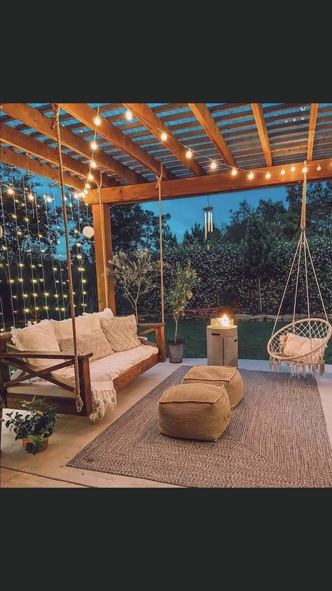 Farmhouse Lighting Fixtures, Backyard Renovations, Backyard Remodel, Backyard Inspiration, Backyard Inspo, Outdoor Living Room, Outdoor Decor Backyard, Dream Backyard, Backyard Makeover