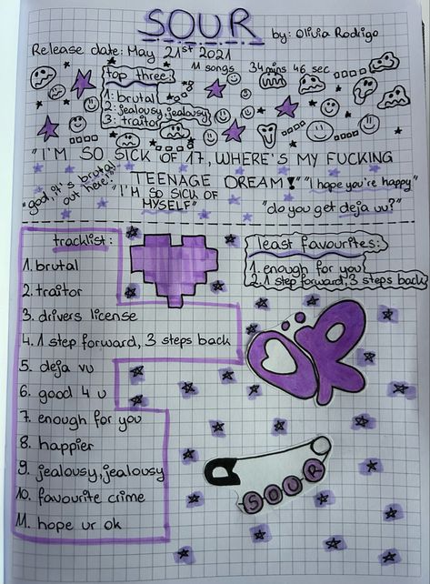 Olivia Rodrigo Notebook Ideas, Olivia Rodrigo Scrapbook Ideas, Drawing Ideas Olivia Rodrigo, Diy Olivia Rodrigo Stuff, Olivia Rodrigo Aesthetic Drawing, Olivia Rodrigo Crochet Ideas, How To Draw Olivia Rodrigo, Olivia Rodrigo Art Ideas, Olivia Rodrigo Craft Ideas