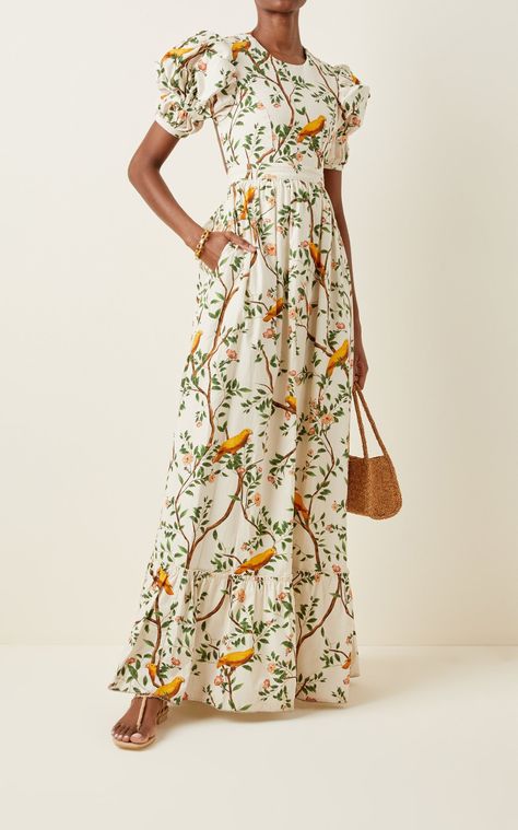 Coctail Dresses 2022 Trend, Cotton Dress Designs Casual, Poplin Dress Outfit, 2023 Maxi Dress, Floral Maxi Dress Outfit, Cotton Floral Dress, Zara Maxi Dress, Pentecostal Fashion, White Floral Maxi Dress