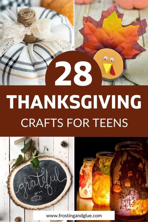 Thanksgiving Crafts For Family, Thanksgiving Crafts For High Schoolers, Thanksgiving Art Projects For Teens, Friendsgiving Crafts For Teens, Thanksgiving Teen Crafts, Gratitude Crafts For Teens, Thanksgiving Craft Ideas For Teens, Thanksgiving Arts And Crafts For Teens, Cute Fall Crafts For Teens