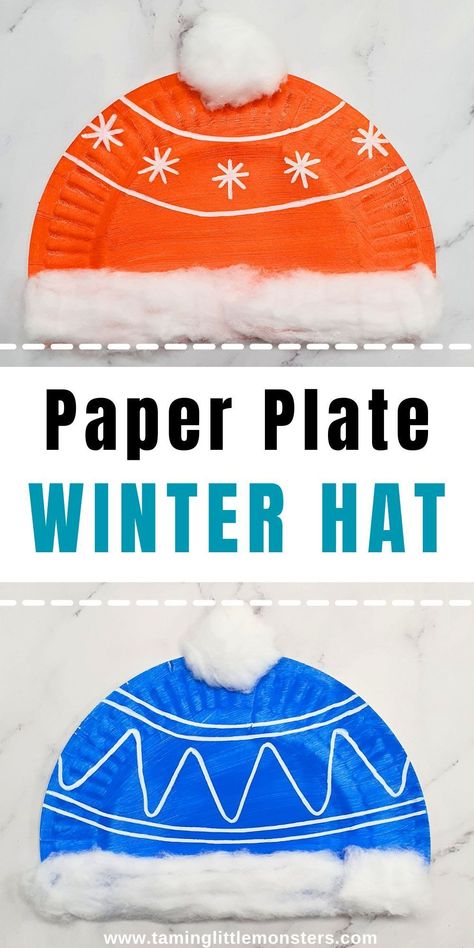 Winter Hat Craft, Craft Activities For Toddlers, Winter Crafts Preschool, Winter Activities Preschool, January Crafts, December Crafts, K Crafts, Winter Activities For Kids, Preschool Christmas Crafts