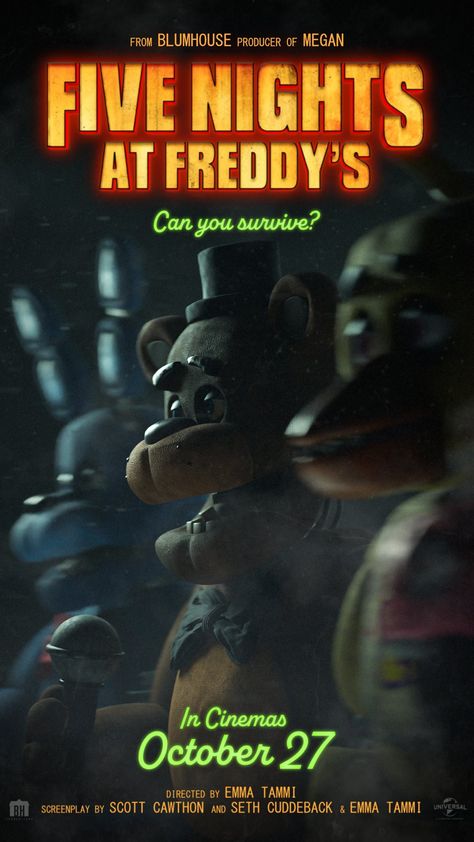 Fnaf Movie Wallpaper, Fnaf Movie Poster, Freddy Fazbear Fanart, Fnaf Wallpapers Iphone, Meme Barbie, Fnaf Random, Freddy Movie, Cr7 Vs Messi, Posters Ideas