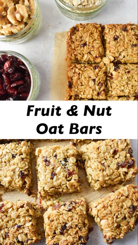 Simple Oat Bars made with Walnuts and Cranberries. Super quick and easy to prepare. Cranberry Oat Bars, No Sugar Recipes, Dried Cranberry, Fruit And Nut Bars, Nut Bars, Keto Gluten Free, Fruit Bar, Sugar Recipes, Oat Bars